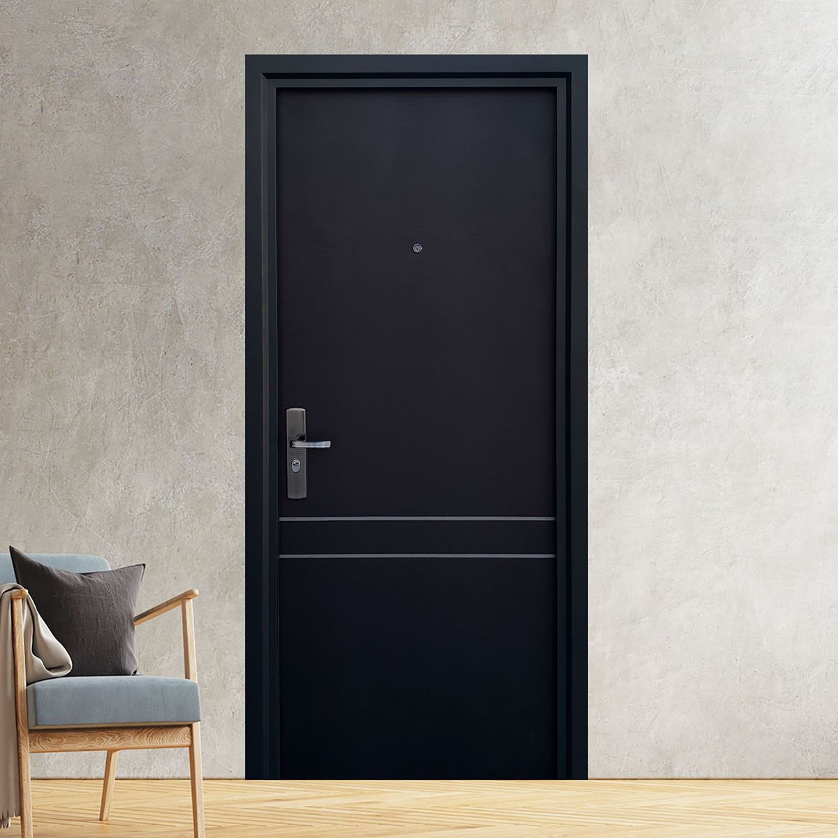 XE - Puerta Seguridad Cali Negra Derecha 95 x 215 cm