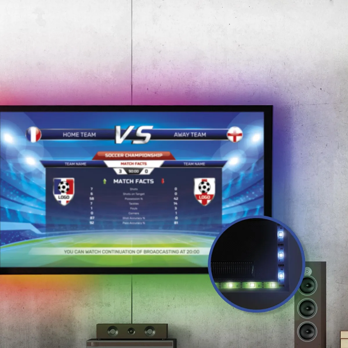 Steren - Tira Led Multicolor 2 Metros Steren