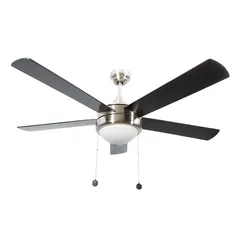 Ventilador de Techo Piatto 5 aspas y 2 Luces de 52" Negro