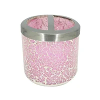 Porta Cepillos Vidrio Rosa