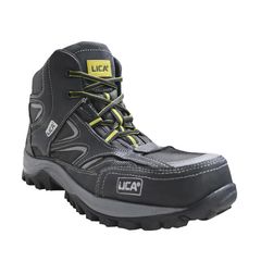 Bota Neg/Gr 65% Piel Nobuck + 35% Tela Gris + 1% Cinta Reflejante T 28
