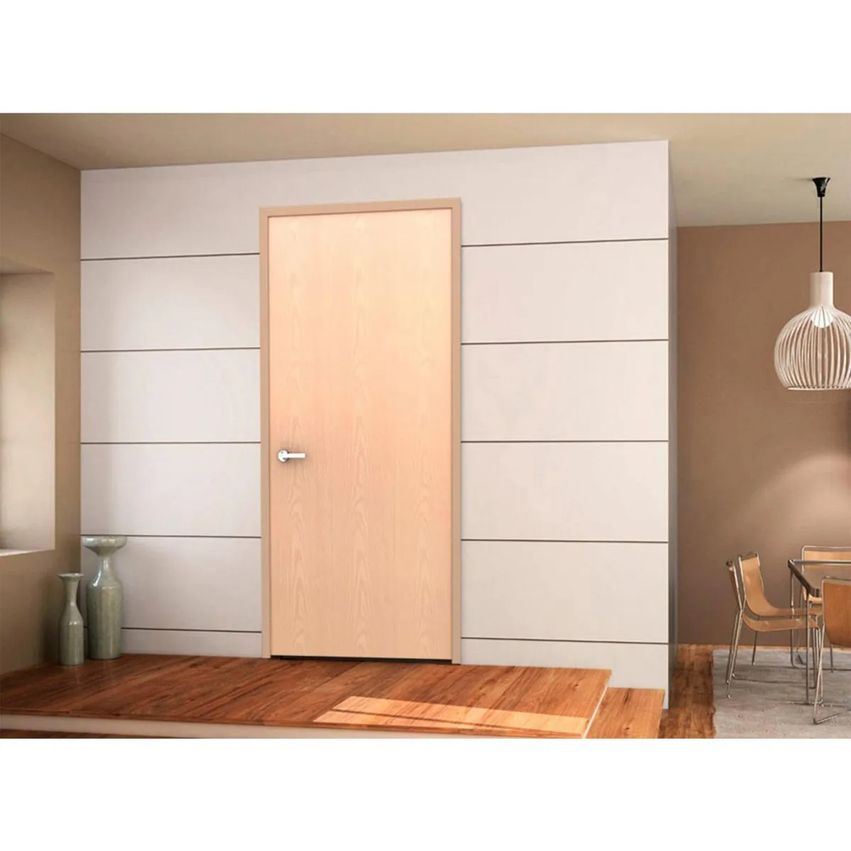 Multimarca - Puerta Tambor HDF Encino Clásica 70 x 213 cm