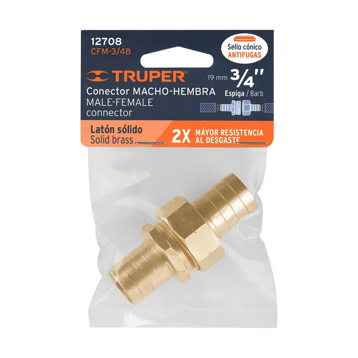 Truper - Conectores Macho y Hembra 3/4"