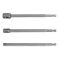 Juego de Adaptadores Largos para Dados 1/4" , 3/8" y 1/2" 3 Pzas