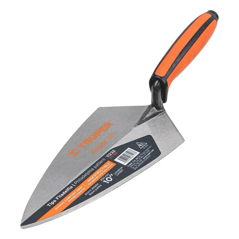 Truper - Cuchara para Albañil Tipo Filadelfia 10" Mango Bimaterial