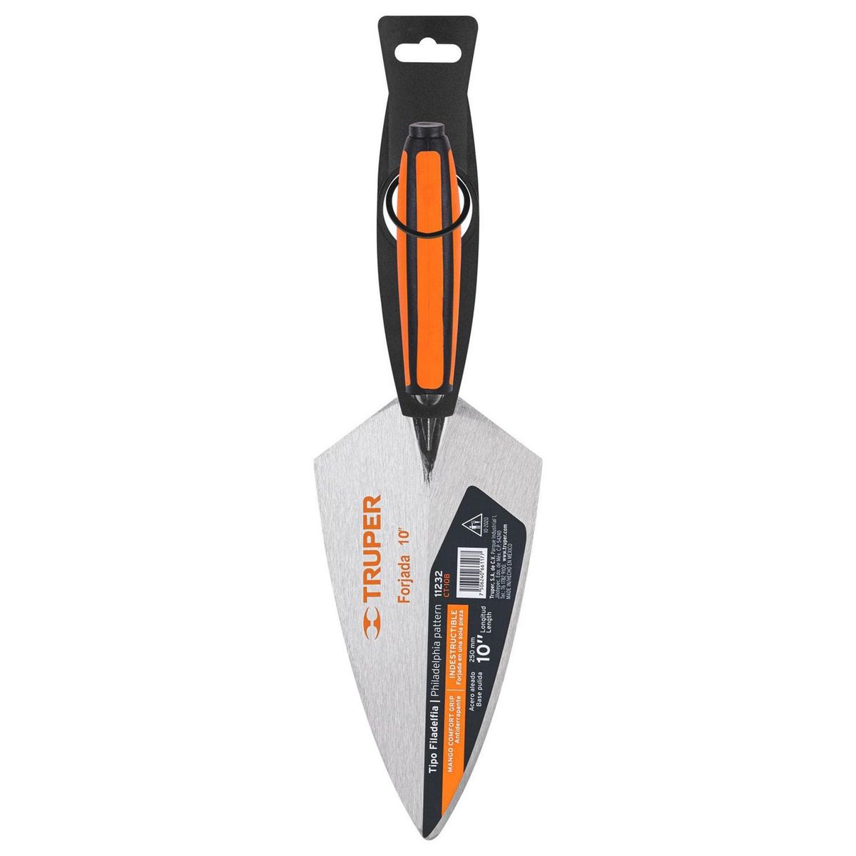 Truper - Cuchara para Albañil Tipo Filadelfia 10" Mango Bimaterial