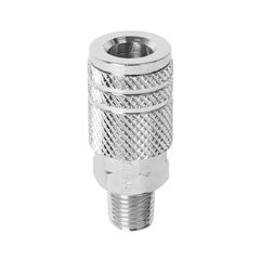 Cople Acero Cuerda 1/4 NPT Macho Pretul