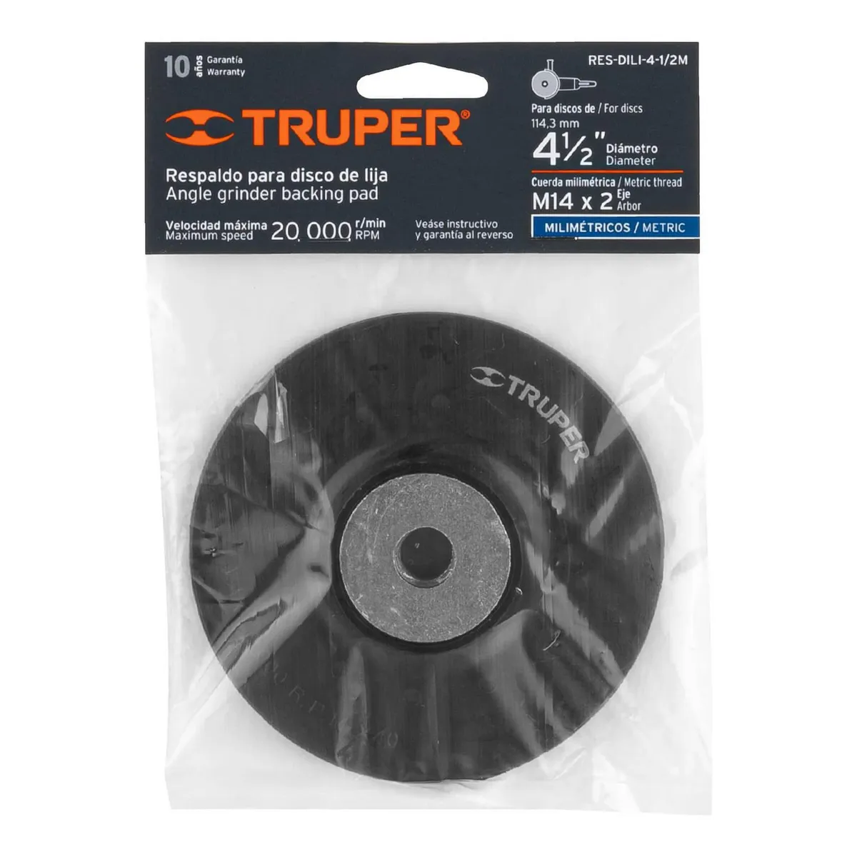 Truper - Respaldo Disco de Lija 4-1/2" Rosca Milimétrica