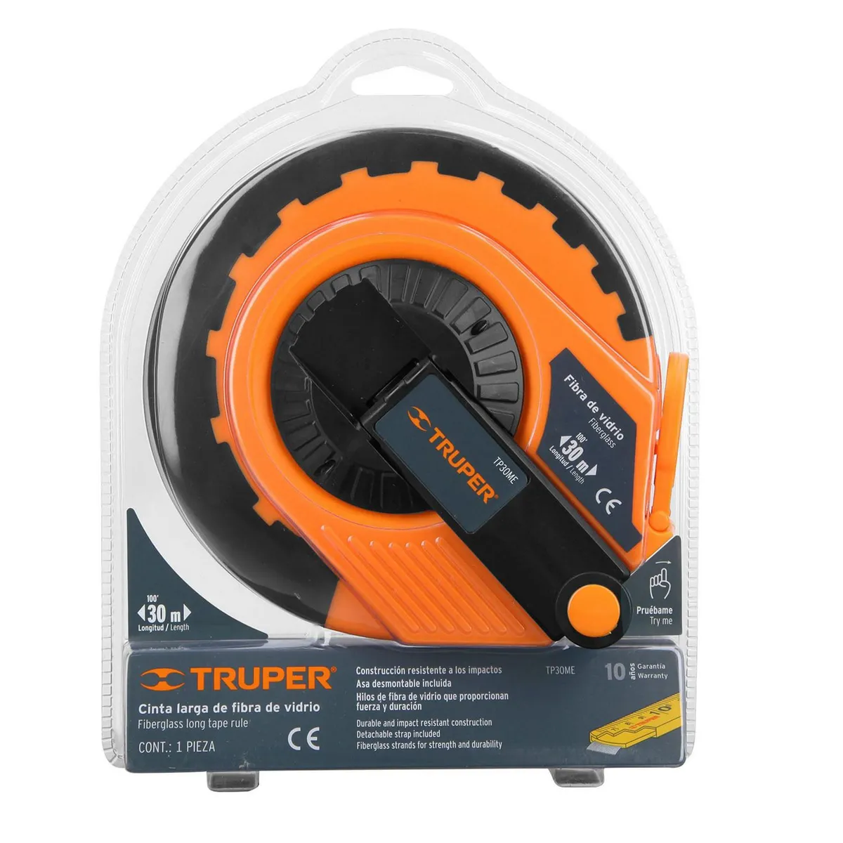 Truper - Cinta Larga Carcasa Plástica 30 m Metálica