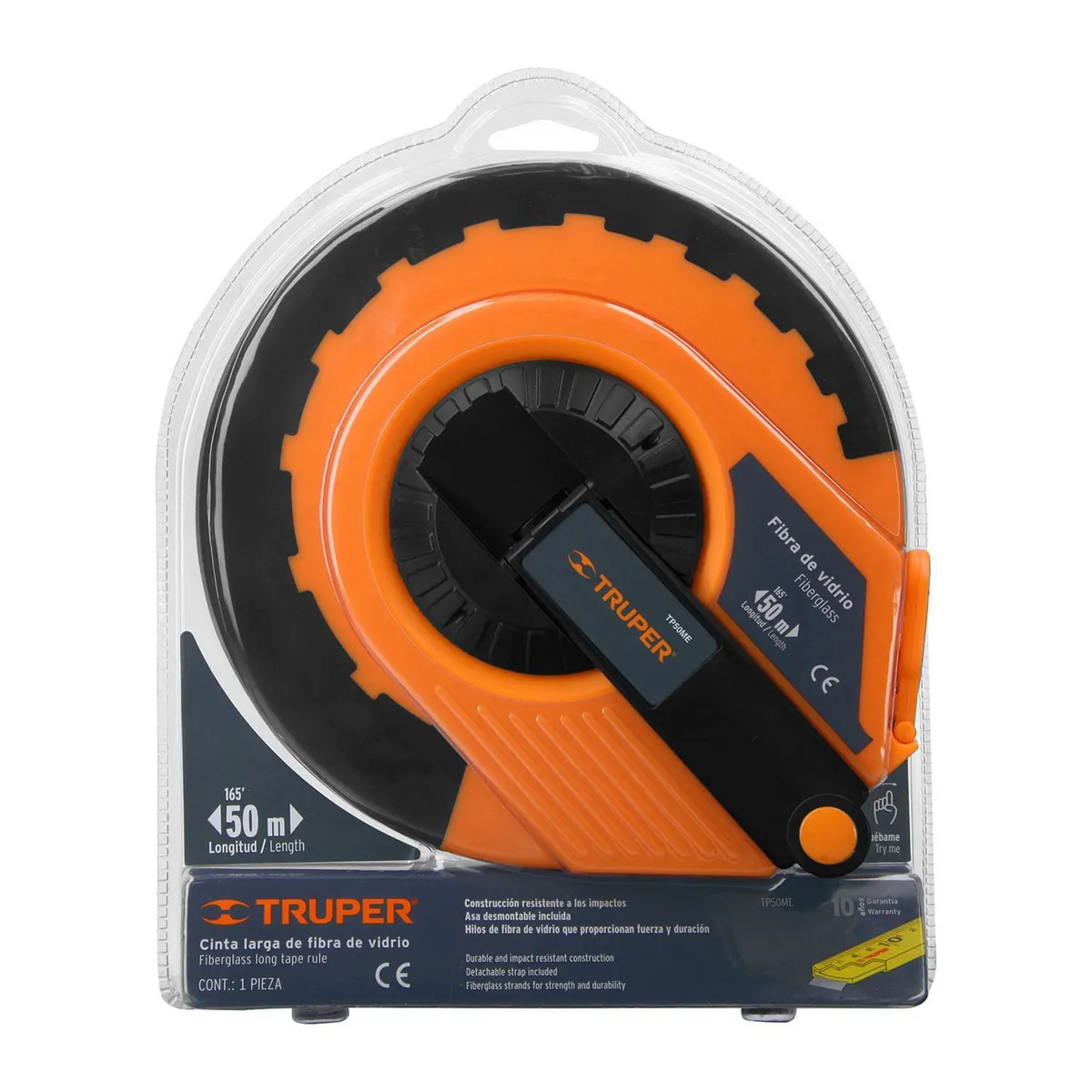 Truper - Cinta Larga Carcasa Plástica 50 m Metálica