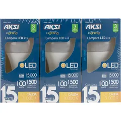 6 Pack de Focos Led Luz Cálida A19 15W