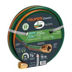 Manguera 1/2" Reforzada 3 Capas y Conector 15 m