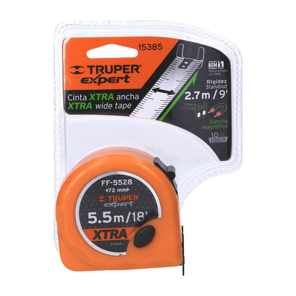 Truper - Fléxometro Xtra de 5.5 m Cinta 28 mm