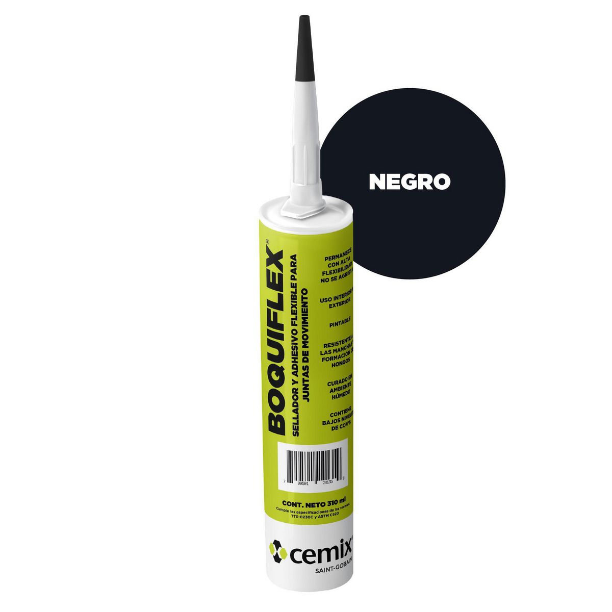 Boquiflex negro 310ml, marca Cemix - Foto Principal
