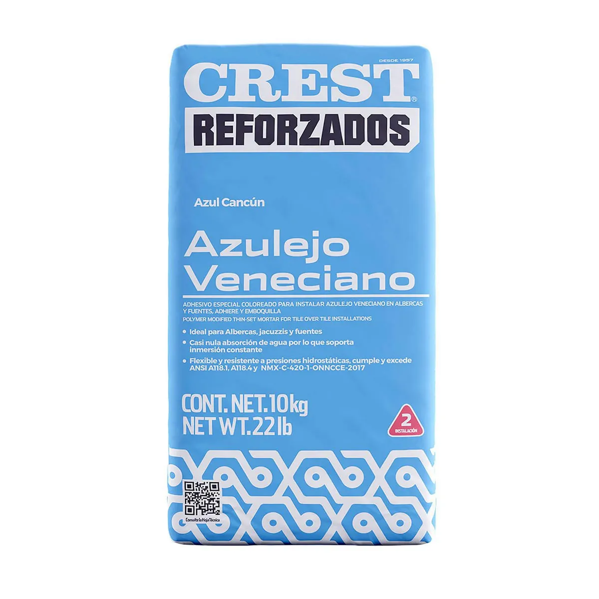 Crest - Adhesivo Crest Veneciano Azul Cancun 10 kg