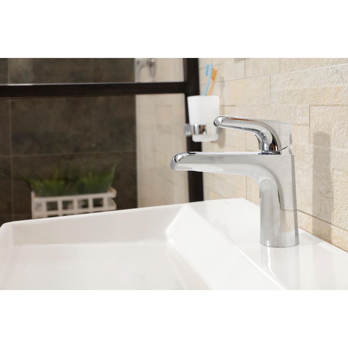 Monomando Bajo Cascade para Lavabo Color Cromo, marca Corona - Foto 2