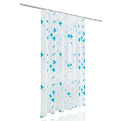 Cortina para Baño Blanco con Azul.