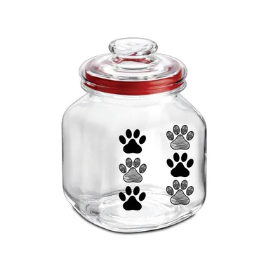 Frasco de vidrio con tapa decorado huellitas 2 l