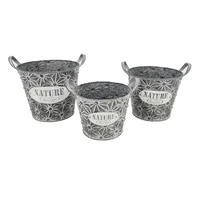 Set de 3 Portamacetas Circular con Grabado Estrella