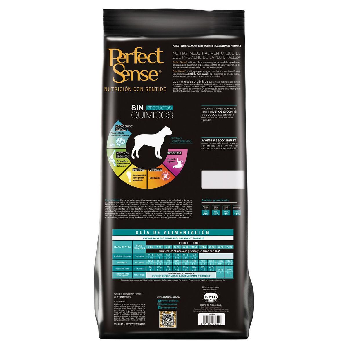 Alimento para Cachorro Razas Mediana-Grande 8 Kg, marca Perfect Sense - Foto 2