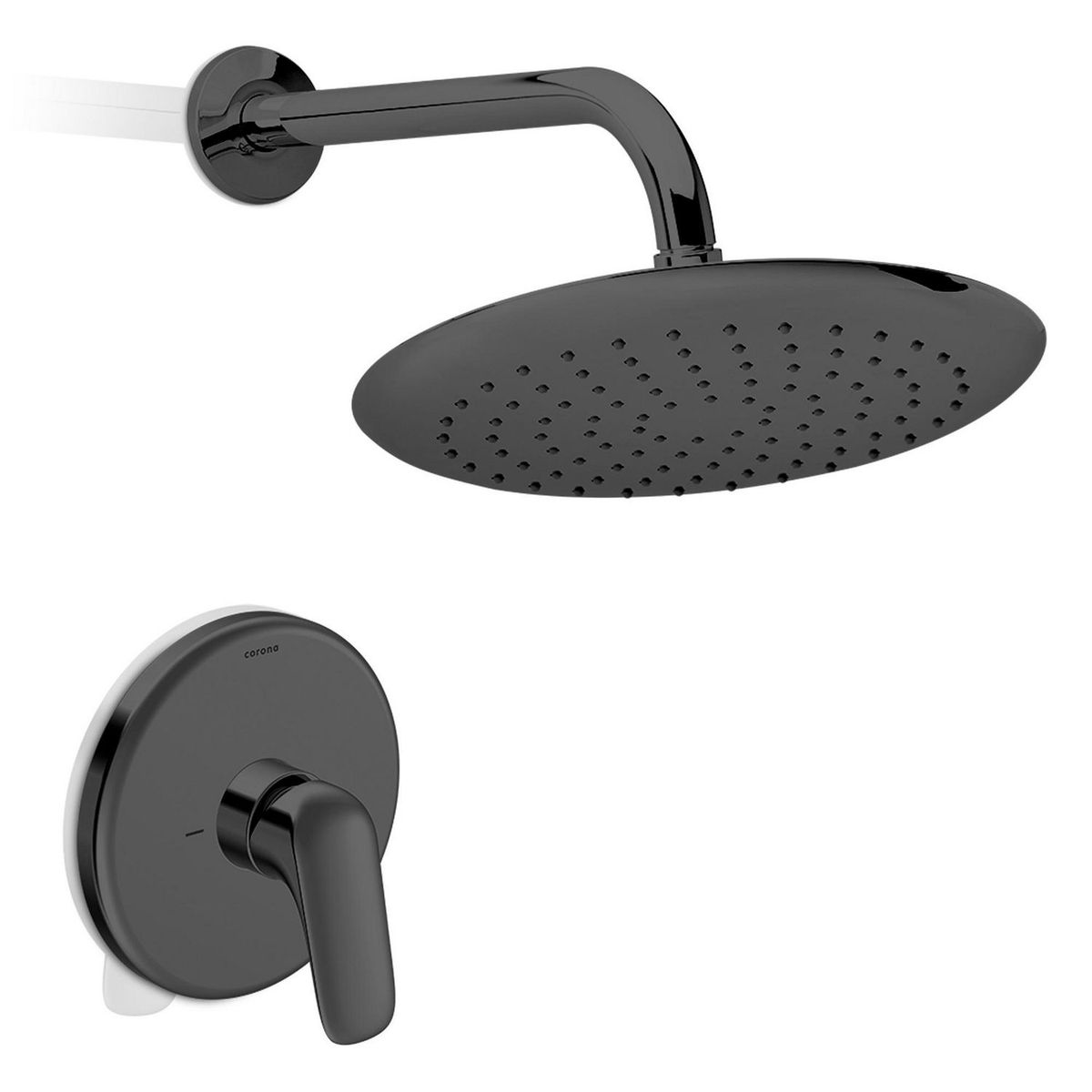 Corona - Regadera con monomando LIQUID Negro Mate