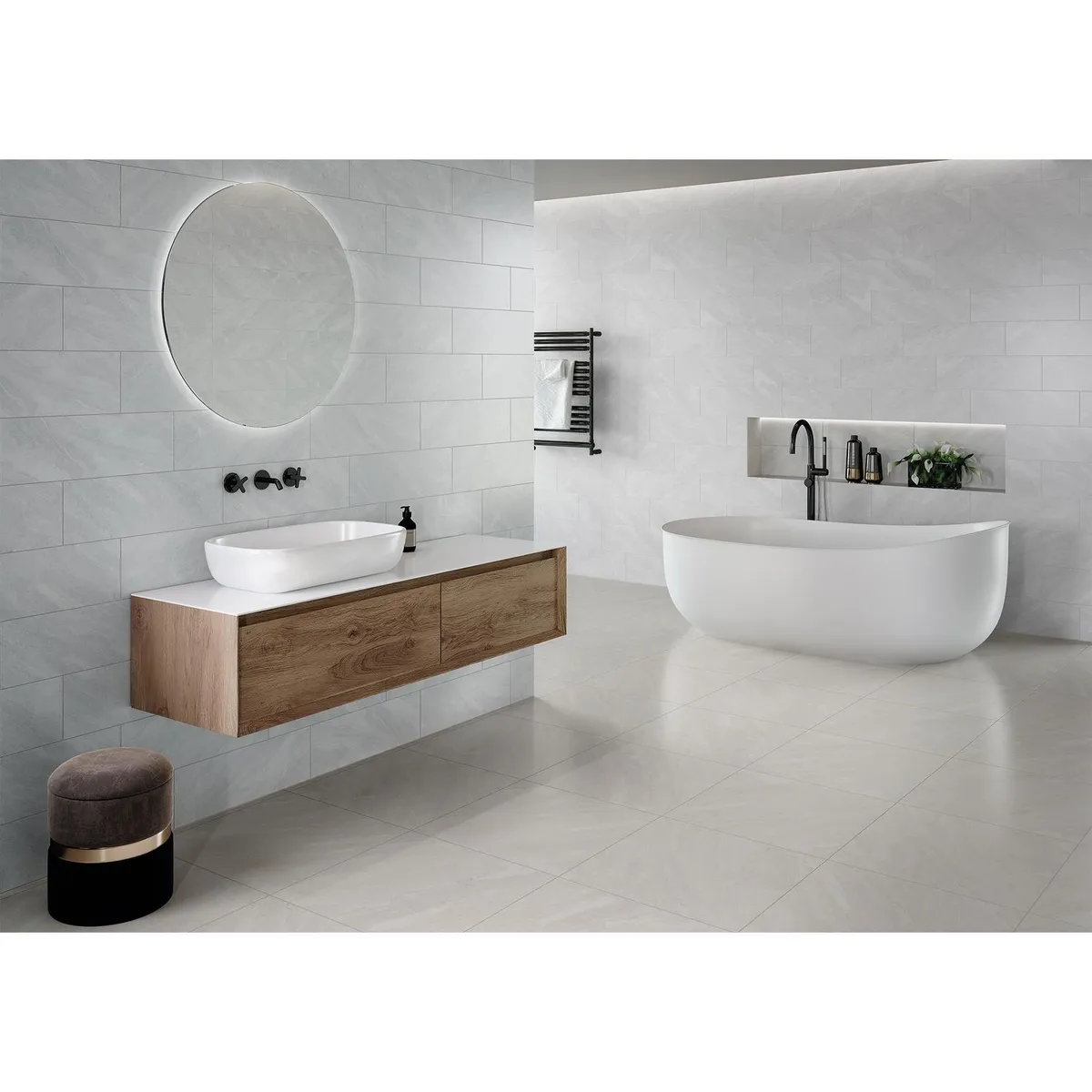 Porcelanite - Piso Cerámico Arianne 18X55 Gris