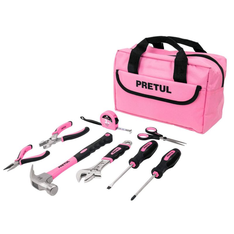 Pretul - Juego de Herramientas Rosa 8 Piezas Pretul