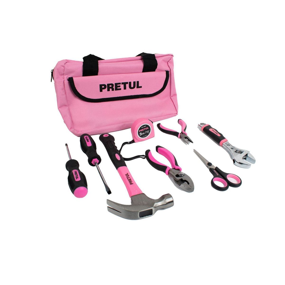Pretul - Juego de Herramientas Rosa 8 Piezas Pretul