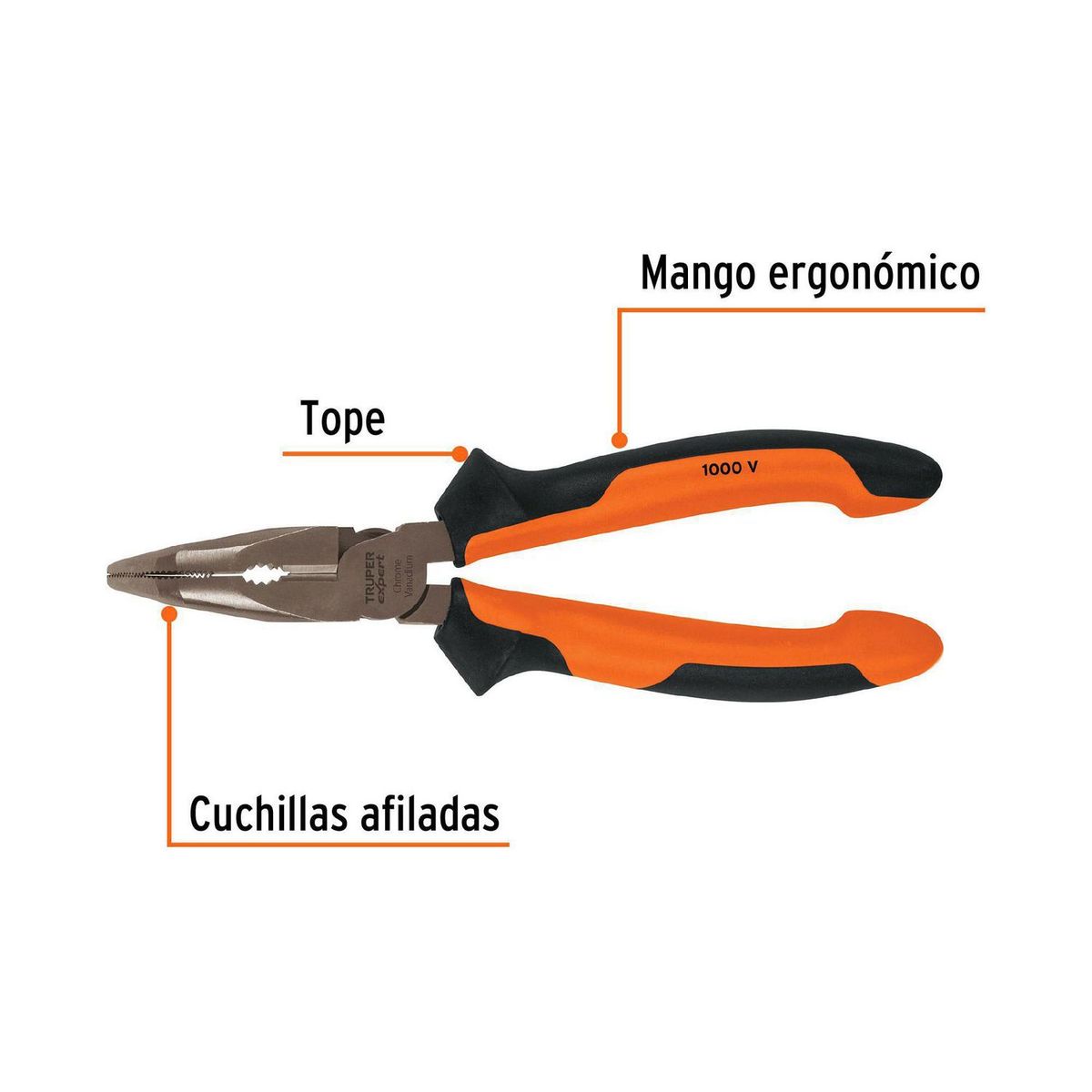 Pinza Punta Curva 6" con Mango Comfort Grip, marca Truper - Foto 2