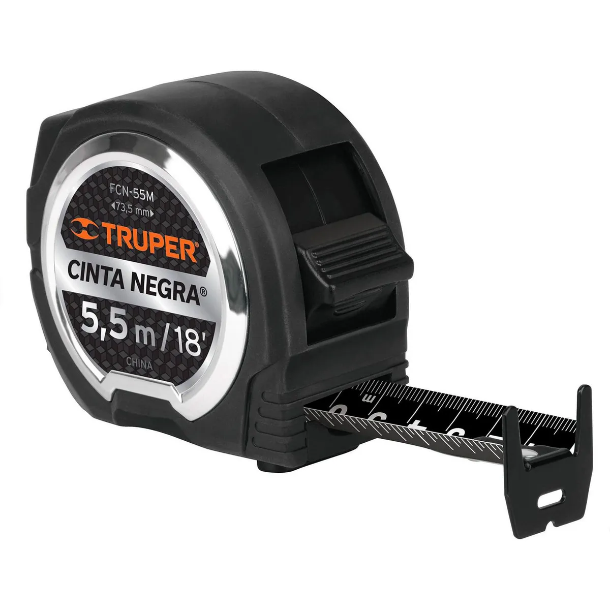 Truper - Flexómetro Cinta Negra 5.5 m Cinta 27 mm