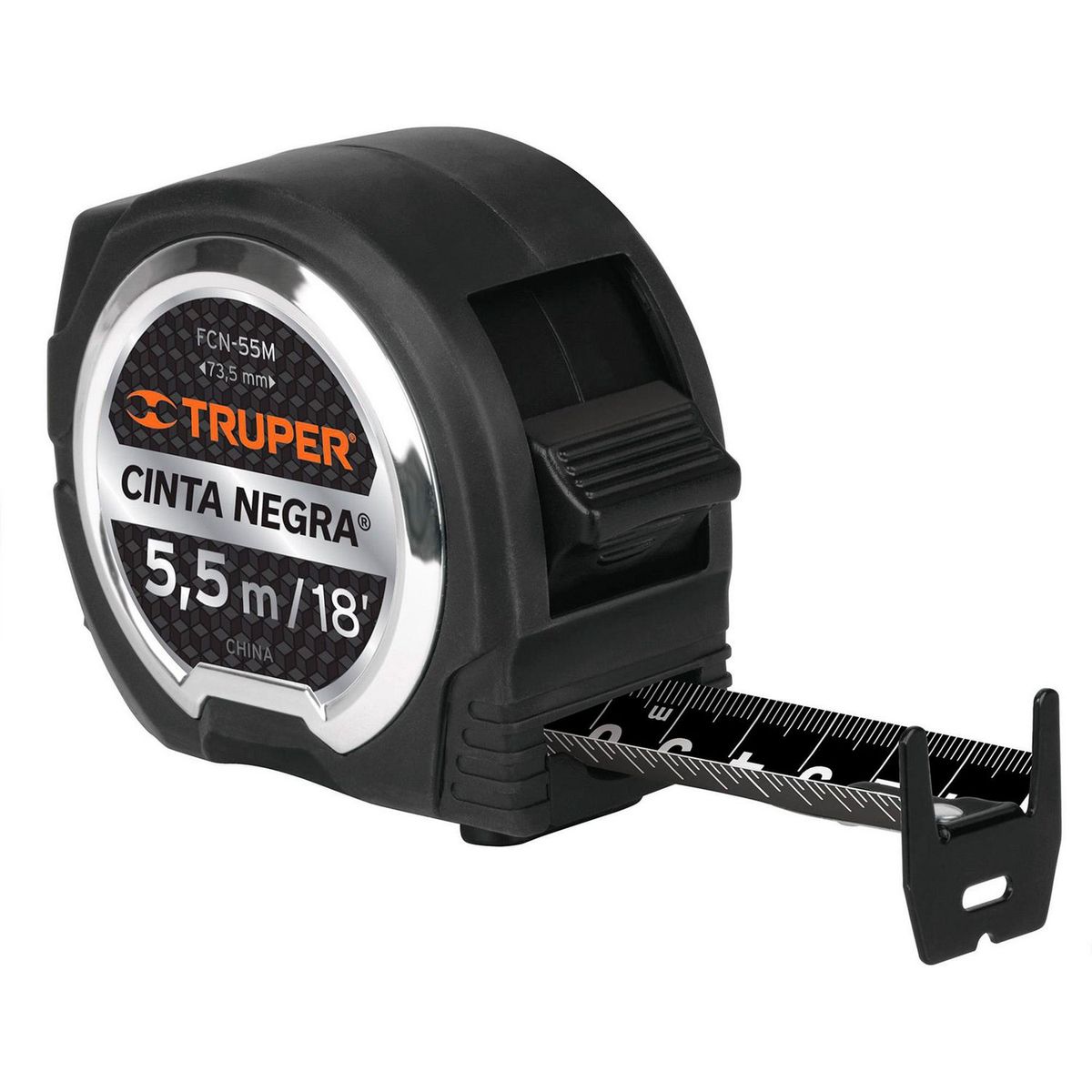 Truper - Flexómetro Cinta Negra 5.5 m Cinta 27 mm