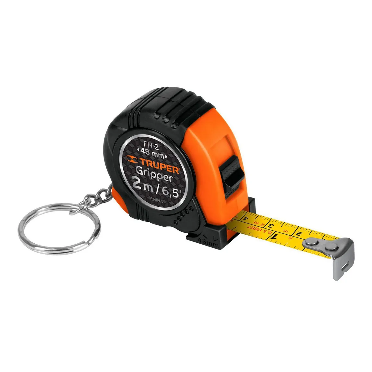 Flexómetro tipo llavero 2 m Cinta 13 mm, marca Truper - Foto Principal