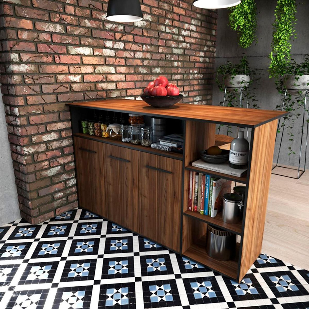 Barra de Cocina LOG Wenge, marca Practimac - Foto Principal