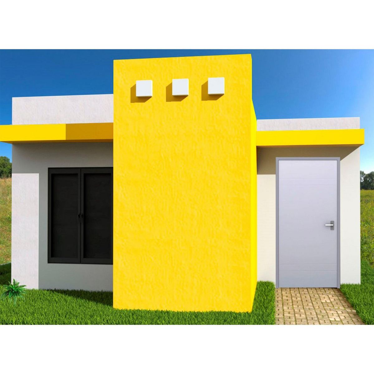 Provepuertas - Puerta de Acero Passion 2 Lineas de 80 x 213cm Blanco