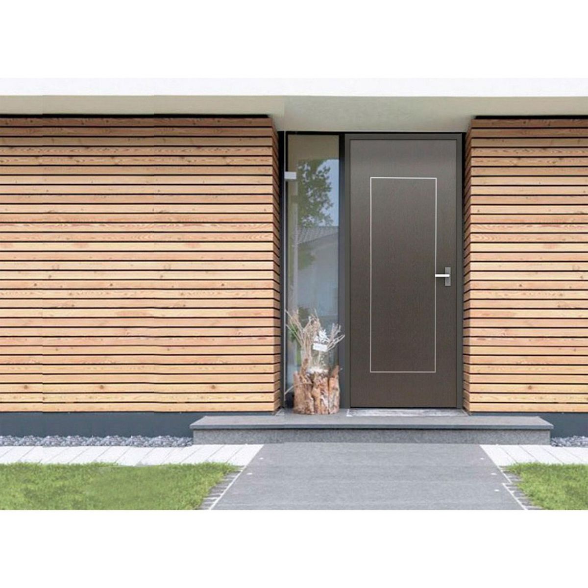 Puerta de Acero Veta Vistas de 85 x 213cm Gris, marca Provepuertas - Foto 2