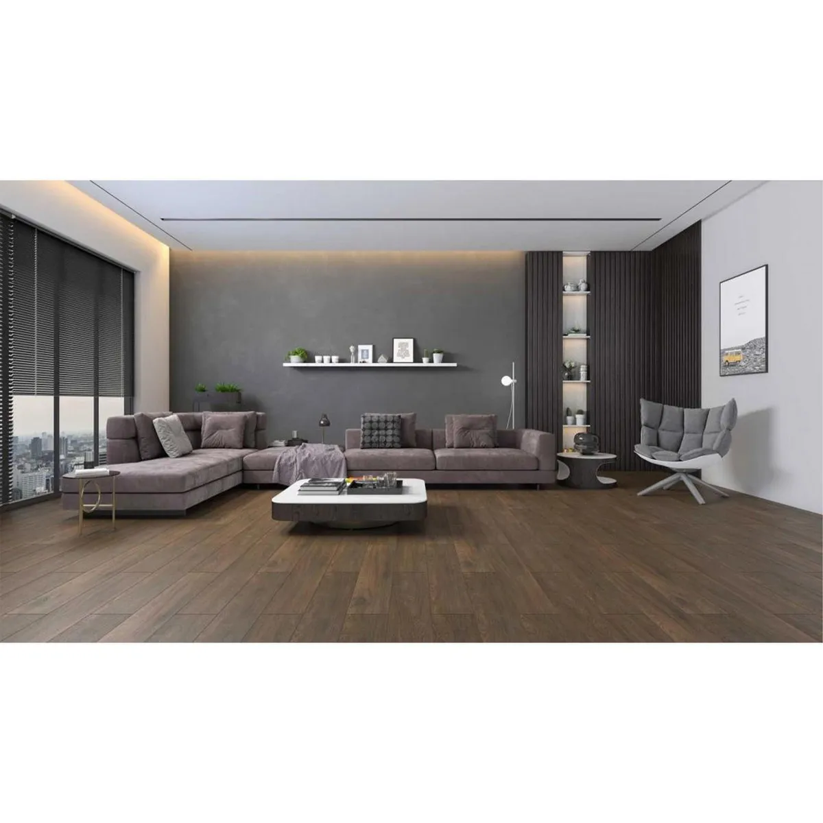 Nuvow - Piso Laminado Biselado 8 mm Luxe Kuba 21 x 122 cm Mate 2.374 m2