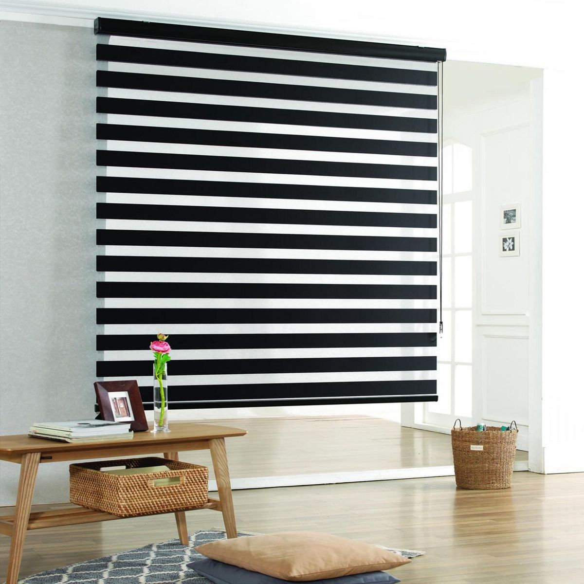 Deco Persiana - Persiana Duo Premium Enrollable Negro 150 x 250 cm