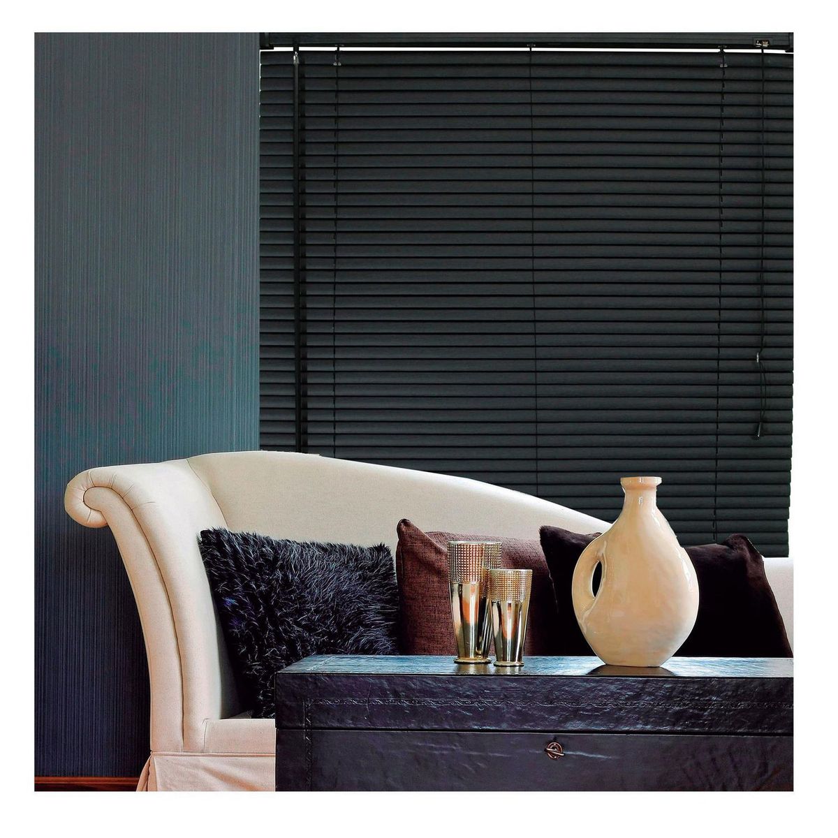 Deco Persiana - Persiana Horizontal PVC Negro 100 x 140 cm