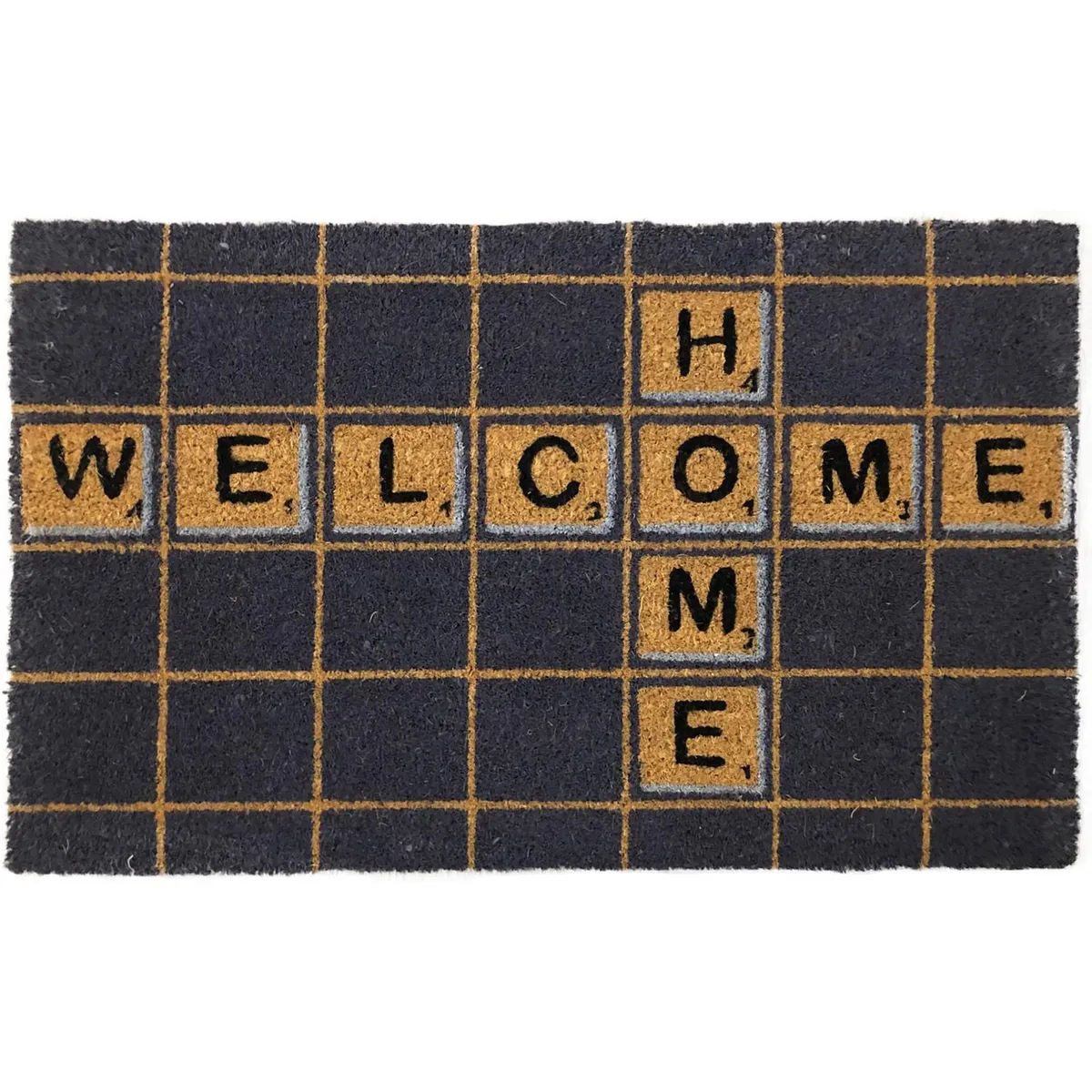 Tapete para entrada Coco Scrabble de 45 x 75 cm, marca Just Home Collection - Foto Principal