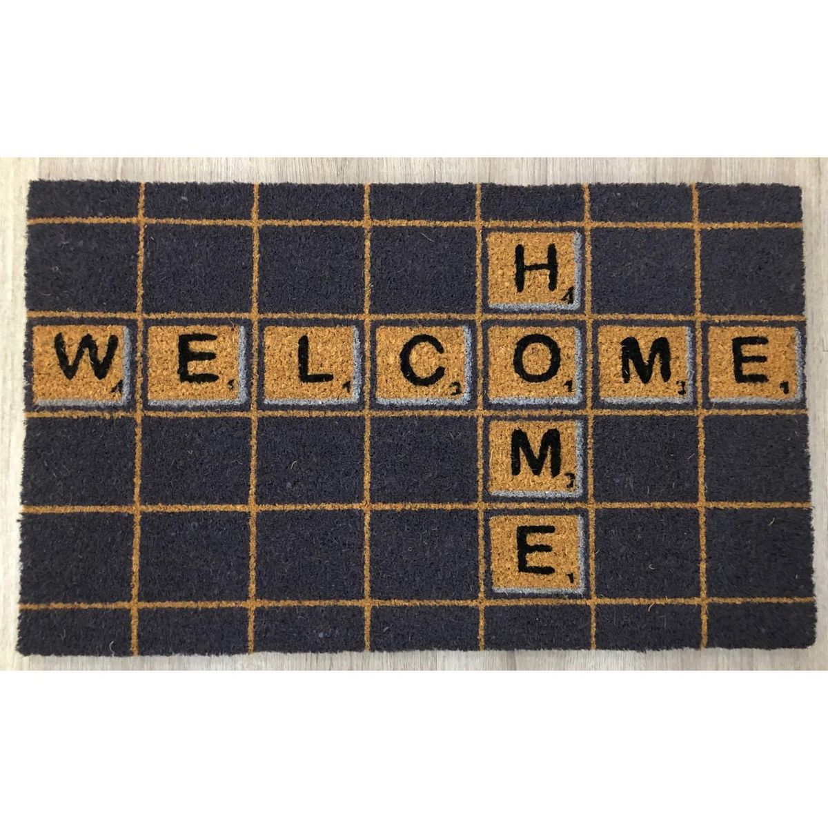 Tapete para entrada Coco Scrabble de 45 x 75 cm, marca Just Home Collection - Foto 2
