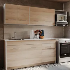 Cocina Integral LOG Ceniza/Blanco 1.8m