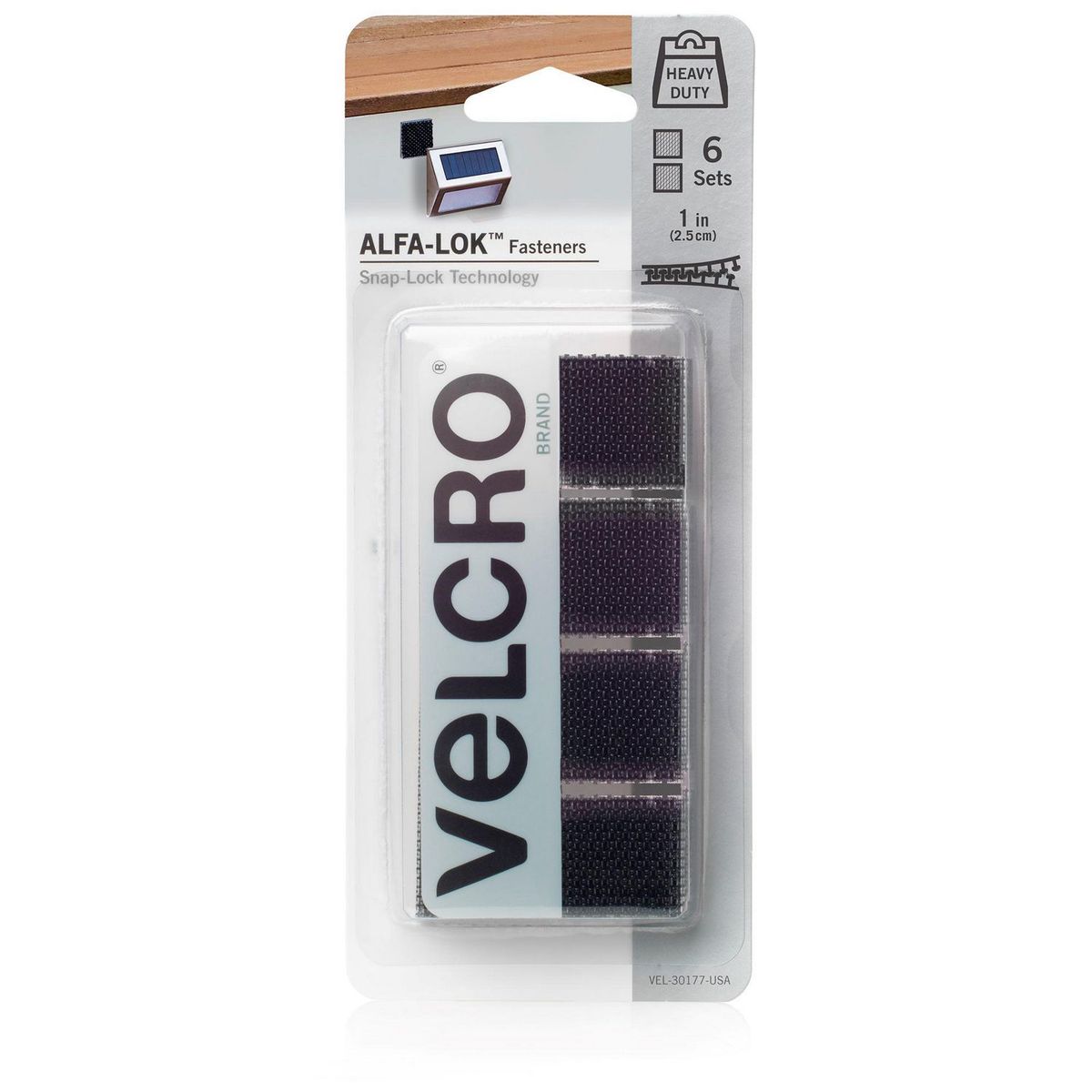 Velcro - Velcro Cuadros Alfa lok Negro Marca VELCRO