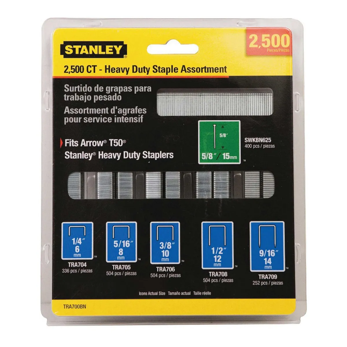 Stanley - Fatmax - Surtido de Grapas y Clavos 2500 Piezas