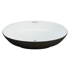 Lavabo Ovalin Cerámico Berlino Blanco con negro