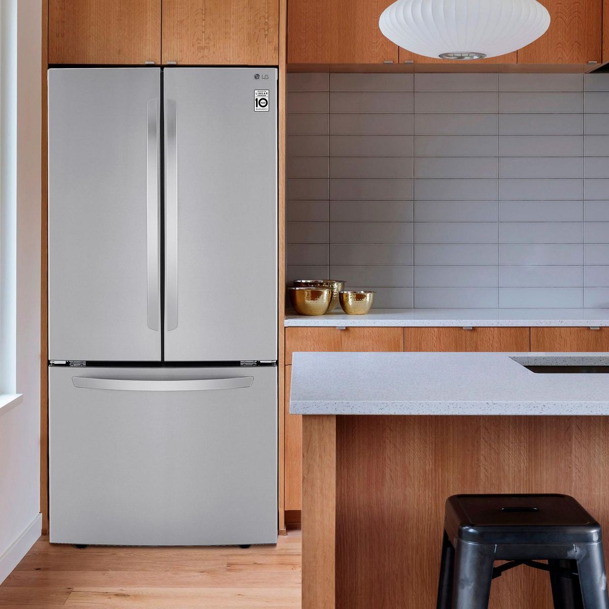 Lg - Refrigerador Lg 25 pies3 Bottom Freezer Plata 8806098593644