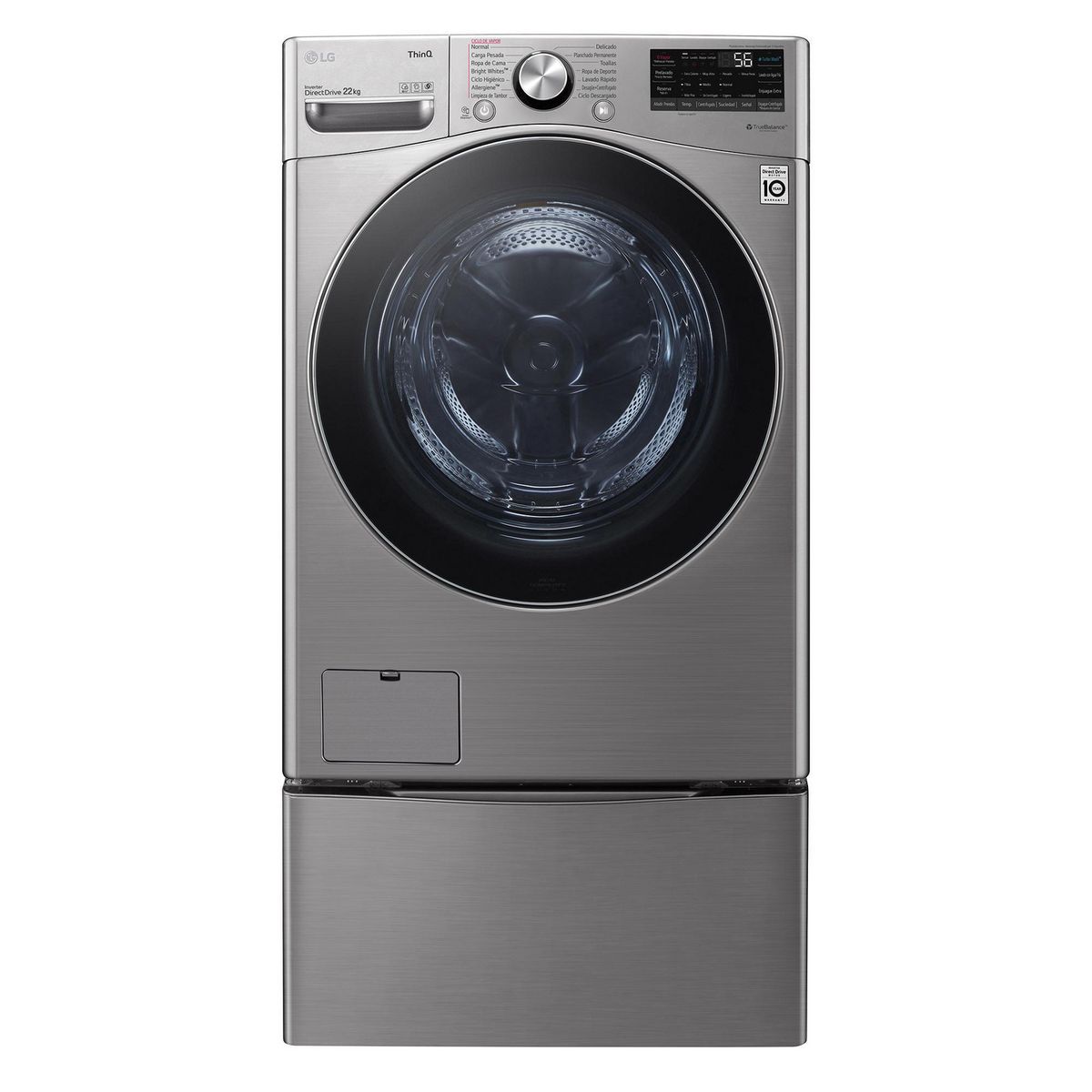 Lg - Secadora Carga Frontal Con Pedestal LG 22 KG