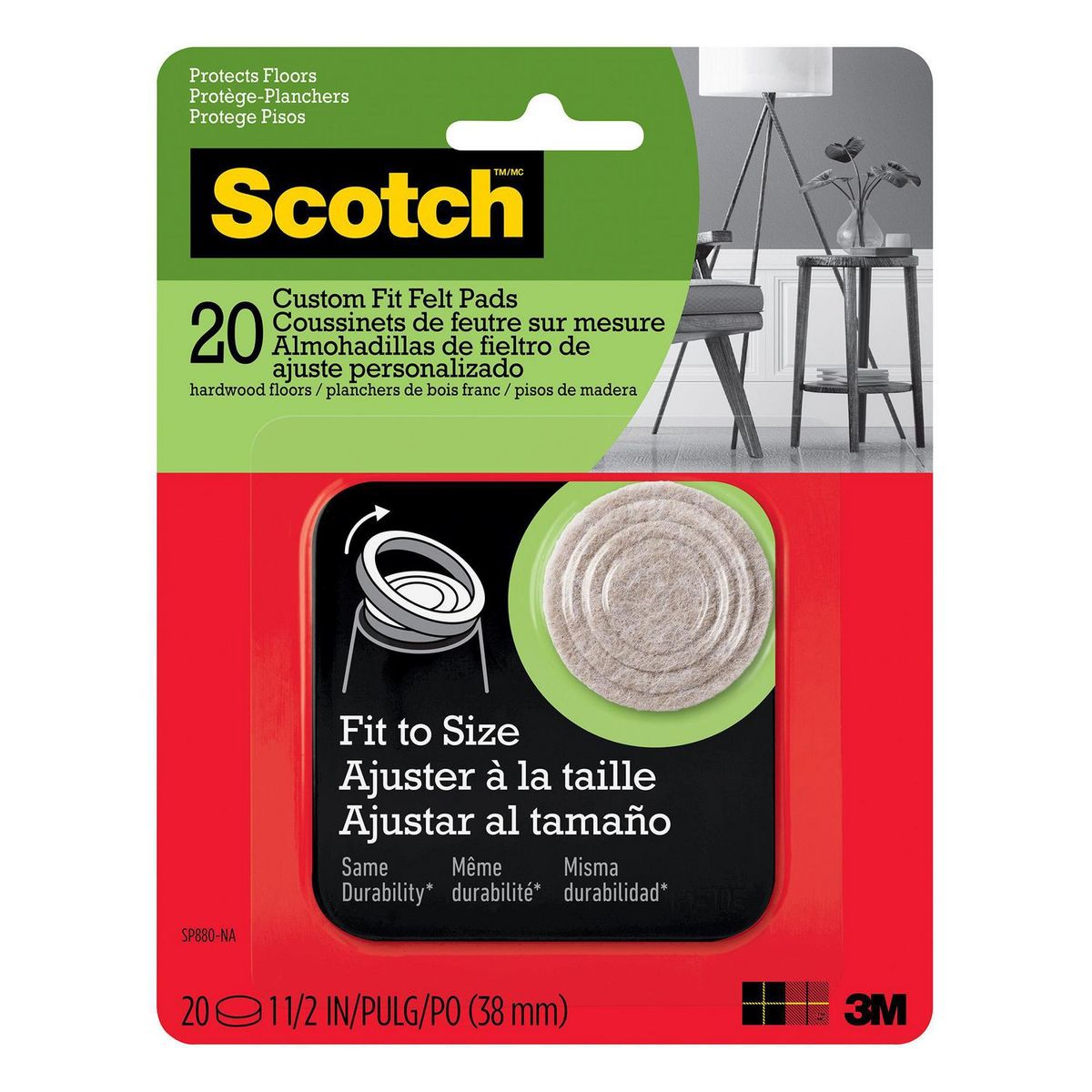 Scotch - Protectores de fieltro ajustables scotch 20 piezas