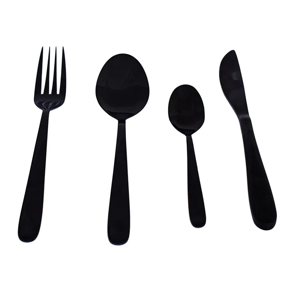 Nuvo - Juego 16 cubiertos Moscú negro