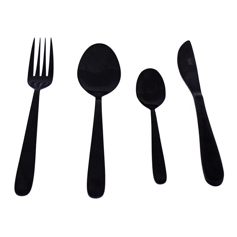 Nuvo - Juego 16 cubiertos Moscú negro