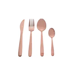 Juego 16 cubiertos Florencia rose gold